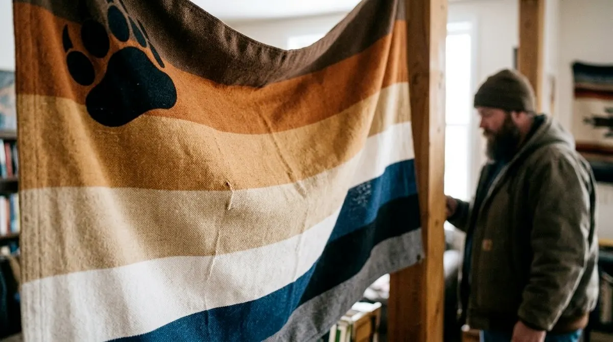 Bandera del orgullo Bear con sus franjas multicolores como símbolo de identidad