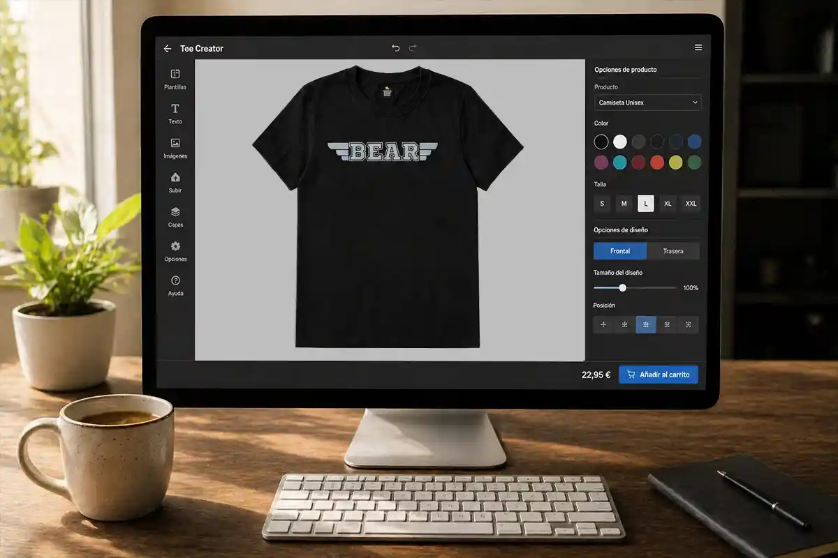Dónde comprar camisetas Bear- editor de diseño de camisetas con