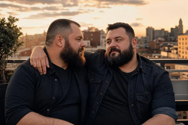 Pareja bear compartiendo una tarde tranquila más allá del ligue